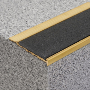 Solid Brass Stair Nosing with Carb Insert