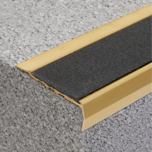 Solid Brass Stair Nosing with Carb Insert