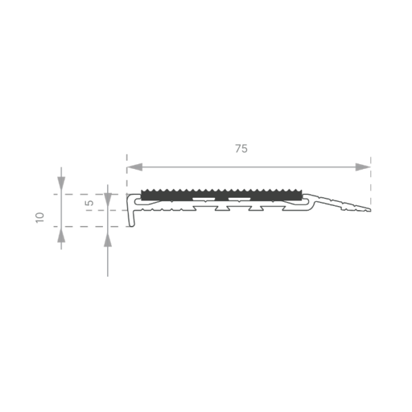 Aluminium Stair Nosing with Aluminium Insert - Image 2