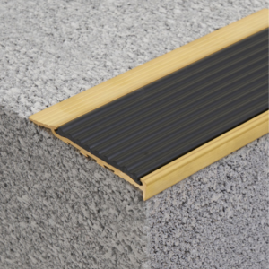 Solid Brass Stair Nosing with Poly Insert
