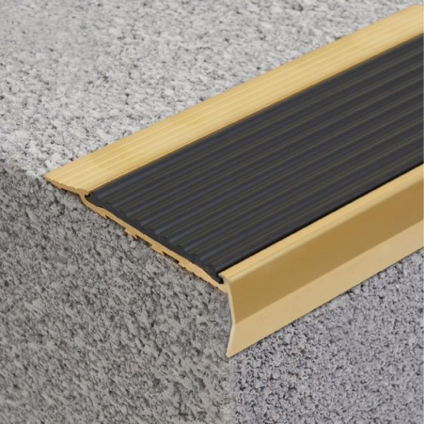 Solid Brass Stair Nosing with Poly Insert